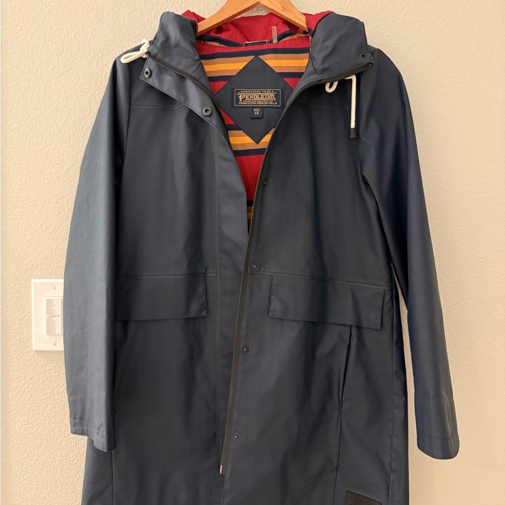 Navy Raincoat with Hood by Pendleton